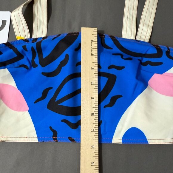 Commense Crop Top Women's‎ Extra Small Tie Straps Shirred Back Abstract Print XS - Picture 8 of 11